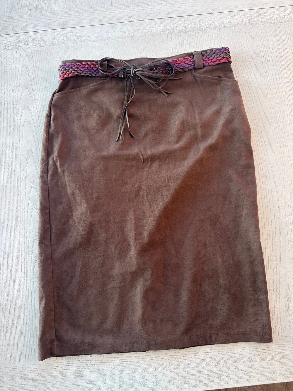 Vintage Sag Harbor Suede Skirt Boho Bohemian Western Country Cowgirl